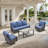 Bobra Outdoor Courtyard Handmade Rattan Conversation Set With Swivel Chairs-369278979