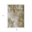 Tapis d'extérieur lavable abstrait brun et ivoire 5 pi x 8 pi