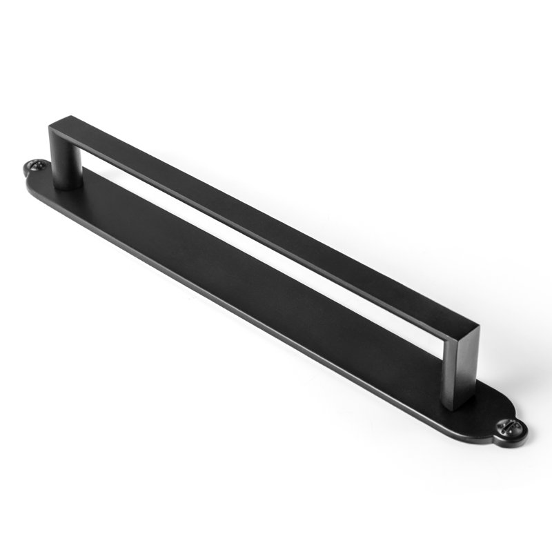 Poignée de bar classique avec contre-plaque (G013), 5", Noir