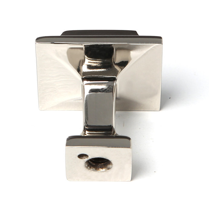 Millenium Square Knob, Polished Nickel, 1" H x 1" W x 1" D