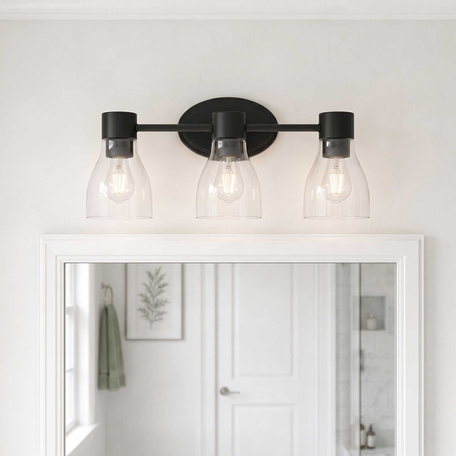 Jessa Dimmable Vanity Light, 3, Satin Black