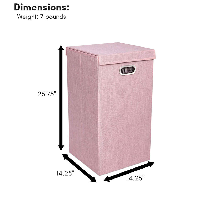 Panier à linge simple, Rose, Medium (25.75" H x 14.25" W x 14.25" D)