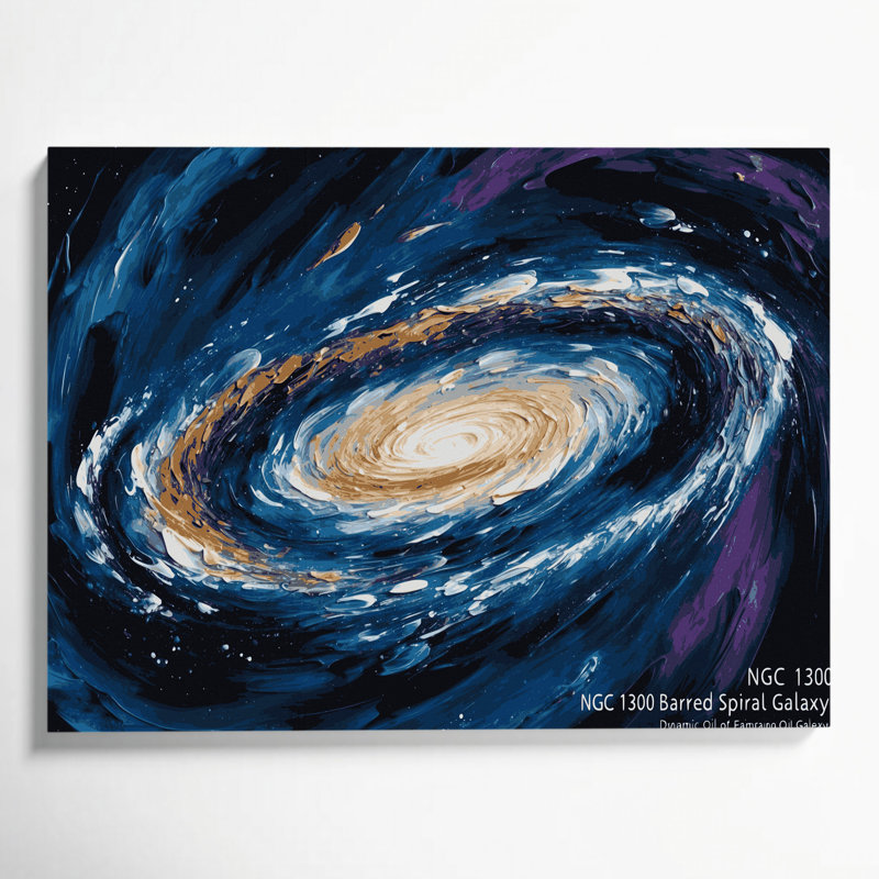 Art mural sur toile, galaxie spirale barrée, H 20 po x l 24 po