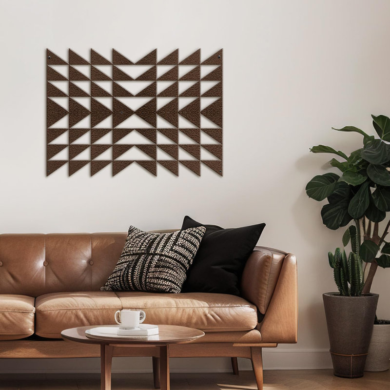 Décoration murale en métal, H 24 po x l 36 po x P 0,05 po, Bronze