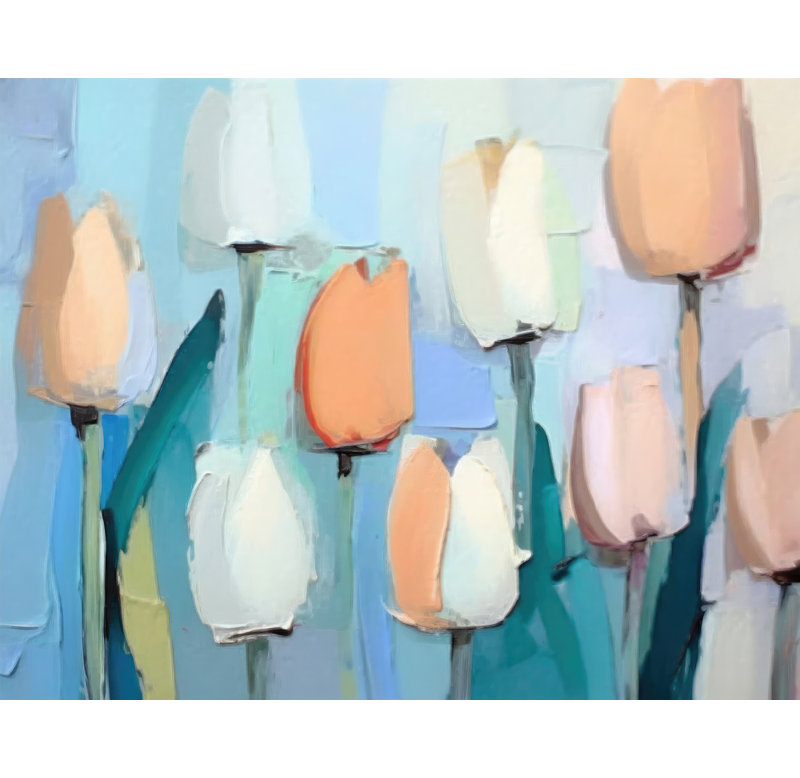 "Tulipes 3" sur toile, H 26 po x l 32 po