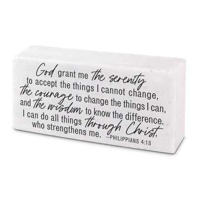 Scripture Block Serenity Prayer 4X2