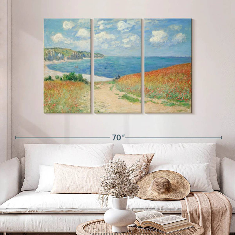 Sebbie Path In Wheat Fields At Pourville, 32" H x 50" W