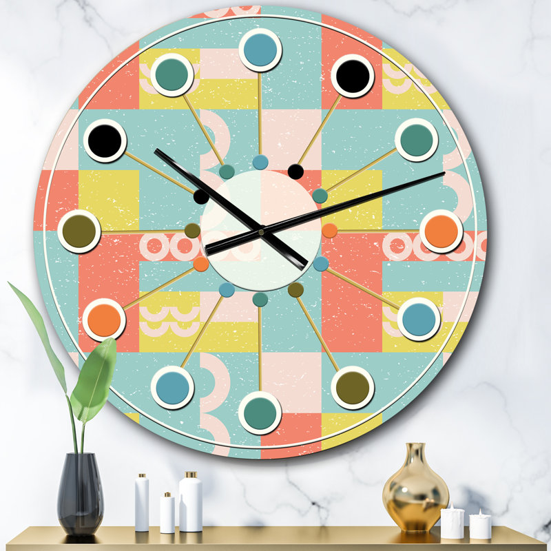 Horloge murale rétro Mid-Century, Surdimensionné