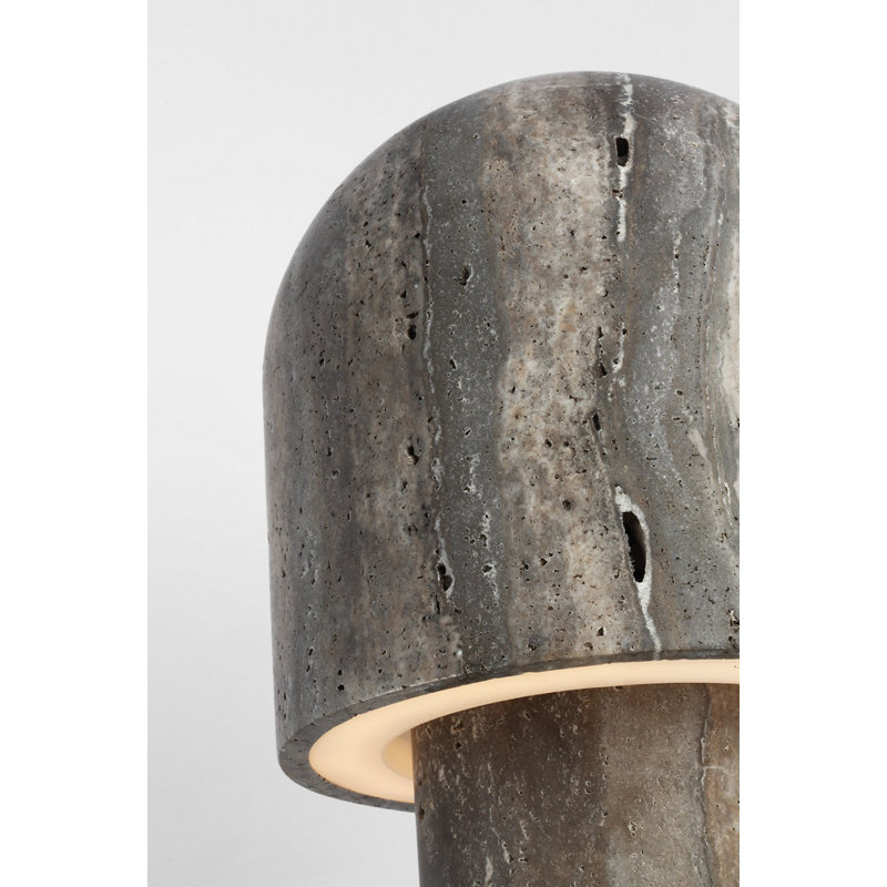 Kennett Small Travertine Table Lamp, Dark Travertine