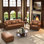 Canapé rembourré en similicuir avec garniture cloutée et accoudoirs roulés, canapé Chesterfield moderne de style Mid-Century avec capitonnage à boutons, comprend 4 coussins