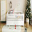 Lit plateforme simple TG avec garde-corps, base de lit simple TG en bois massif, peut être converti en grand lit plateforme, blanc-1062004760-1062004761