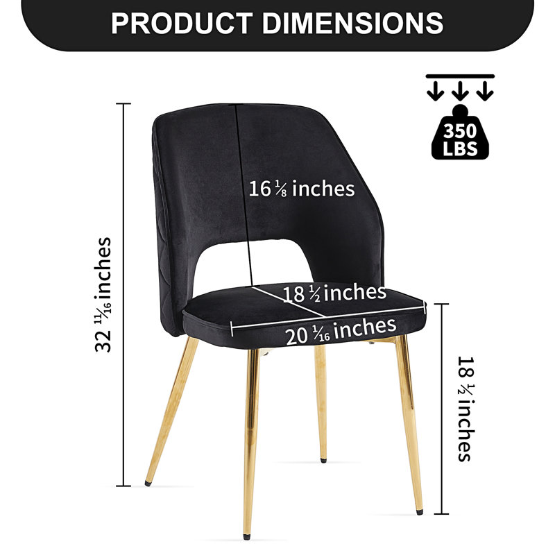 18.5'' H Upholstered Side Chair, Black