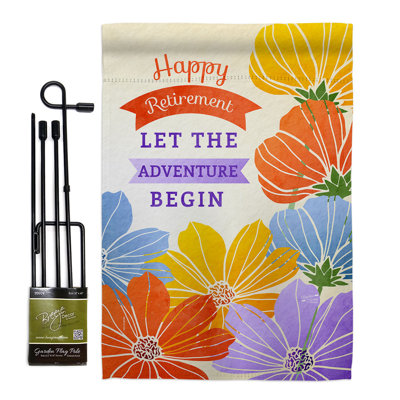 Double Sided 18.5 in. H x 13 in. W Polyester Flag set