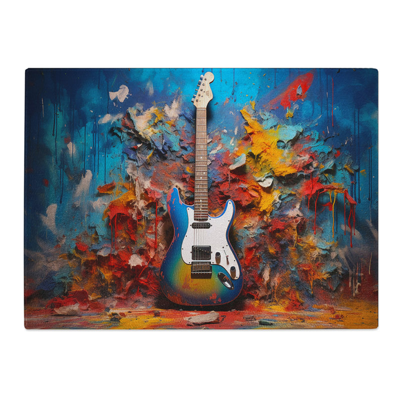 Guitar Photograph 8K  Glass Chopping Board