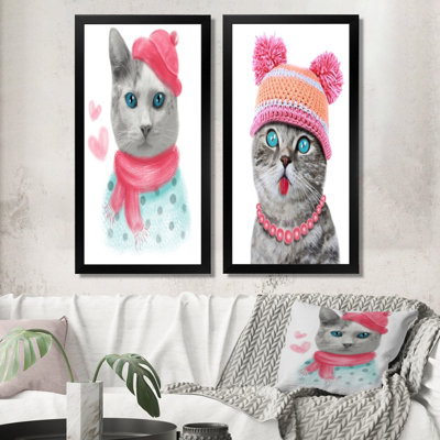«Hipster Adorable Cat Print II», ensemble de 2 photographies sur toile