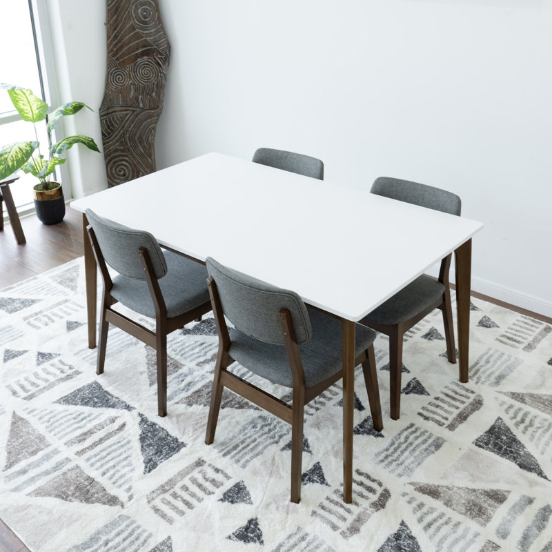 Eduar 4 - Person Solid Wood Solid Wood Top Four Leg Dining Set