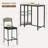 Bar Browndining Table Set For 2 With Storage Shelf And Wine Rack – Space-Saving Counter Height Table With Footrest And 2 Easy-To-Assemble Pu Leather Chairs In Brown-990994241