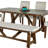 Jule 6Pc Dining Set, Brown Rectangular Table, Chairs, Bench W White Seats