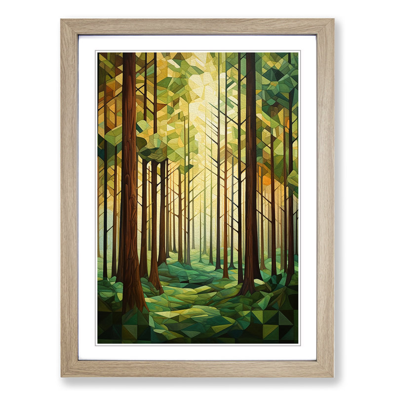 Single Picture Frame Print on Wood, Oak Framed, 46cm H x 34cm W