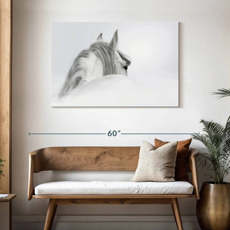Cheval blanc exquis Brampt, H 30 po x l 45 po