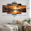 Dominicain Sunset Reflections - ensemble d'art mural nautique et plage en métal