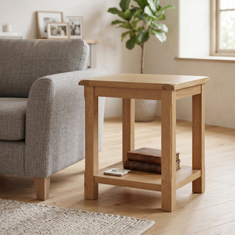 Kings Point Solid Wood End Table, Oak