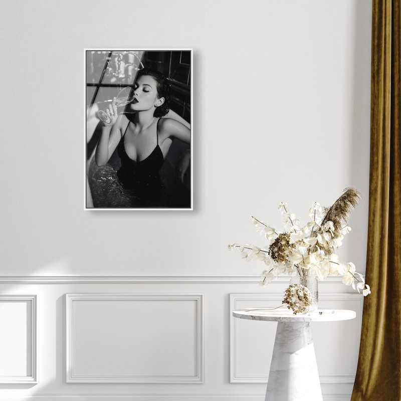 Darkened Glow Print by Oliver Gal, 31"H x 21"W, White Floater Frame