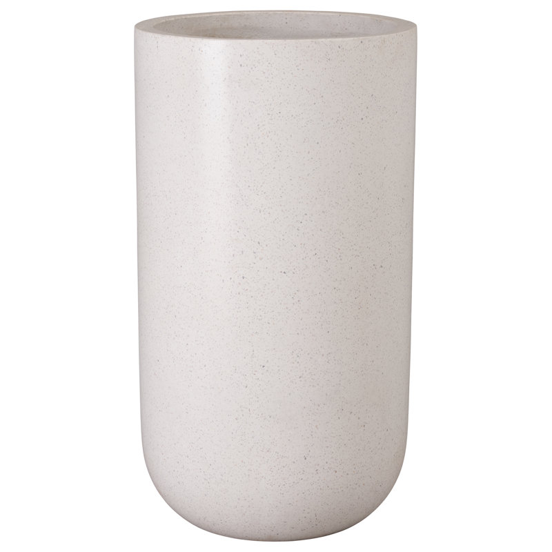 POT DE FLEURS TALL ROND BLANC 10 po x 19,5 po, H 35 po x l 20 po x P 20 po