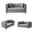 Canapé 58 po en velours Chesterfield de 58 po, canapé à 2 places à siège profond, canapé moderne avec têtes de clou à boutons, accoudoirs carrés-125311448-120201208