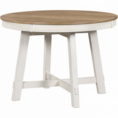 Farmhouse Round Extendable Dining Table