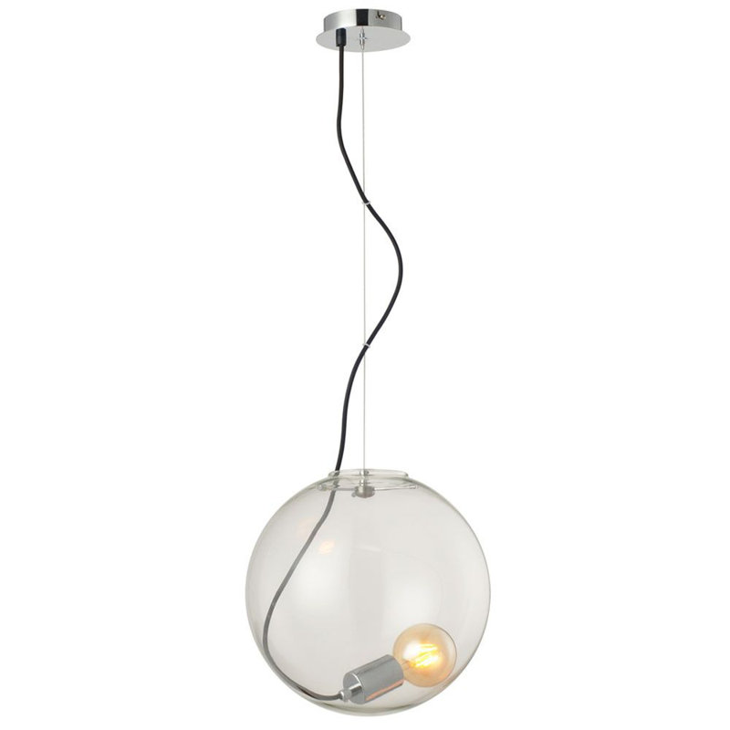 Sphere 5m gallery light, suspension 1 1, Black/Clear, 220cm H x 55cm W x 55cm D
