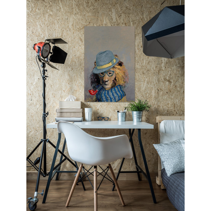 «Hipster Lion», reproduction d'art sur toile tendue, H 36 po x l 24 po x P 1,5 po