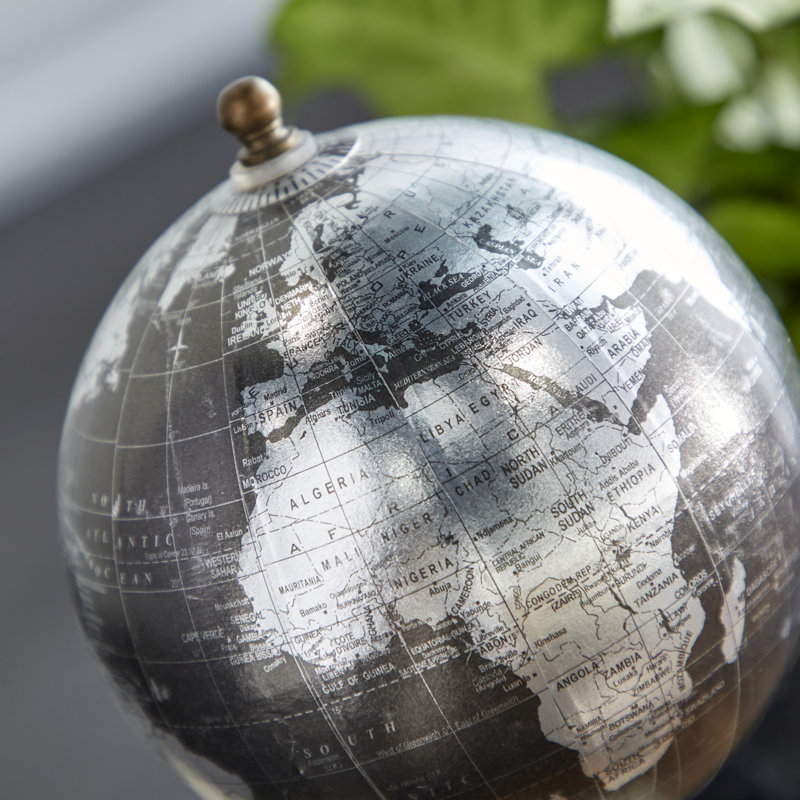 Plastic Educational/Geographic Earth Globe with Marble Base, Black