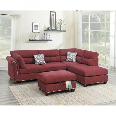 Canapé modulaire en velours rouge # F6419