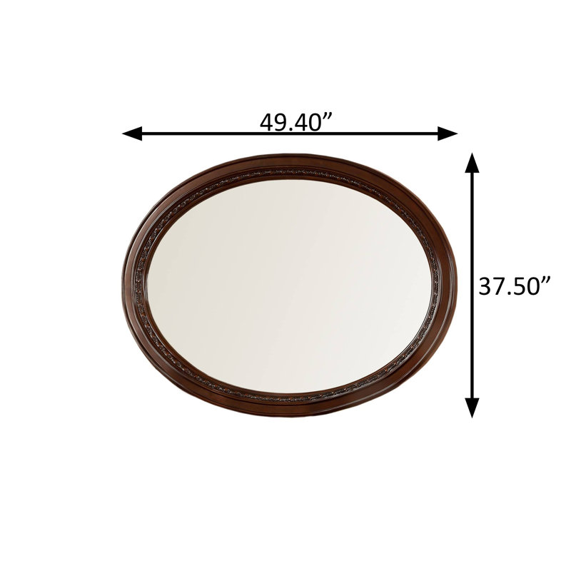 Miroir traditionnel l 49,4 po cerise brune, Brun