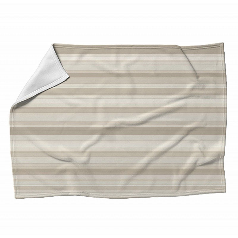 Checkered Fleece Blanket, Throw, Striped, Beige