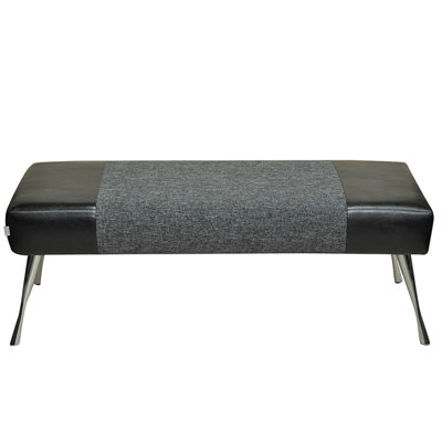 Twiggy Polyester Blend and Faux Leather Upholstered Bench