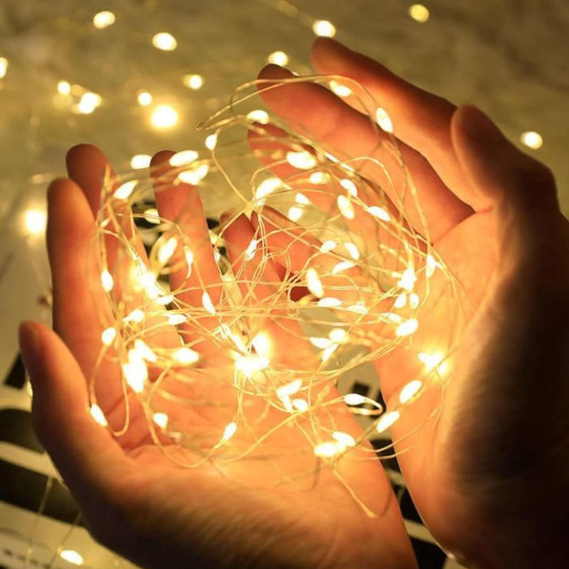 Guirlandes électriques à piles, lot de 4 guirlandes de lumières à fil d'argent 240LED, décorations de Noël pour l'intérieur et l'extérieur
