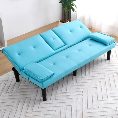 Canapé-lit multifonctionnel en PVC 66,8 po avec porte-gobelet