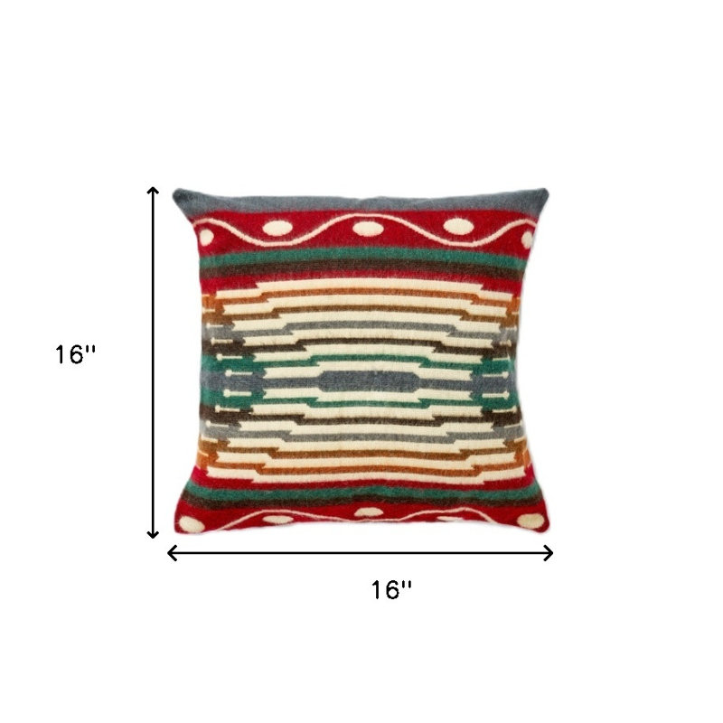 Housse de coussin 16 po bleu et ivoire Southwestern