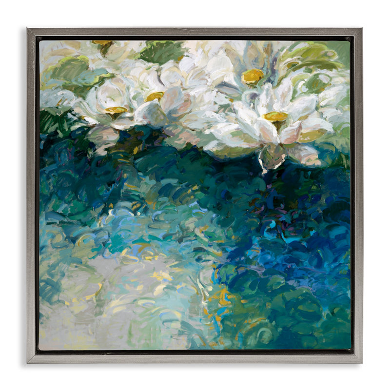 Cadre flottant impressionniste lys au lever du soleil, design par Vicki McMurry, H 25 po x l 25 po