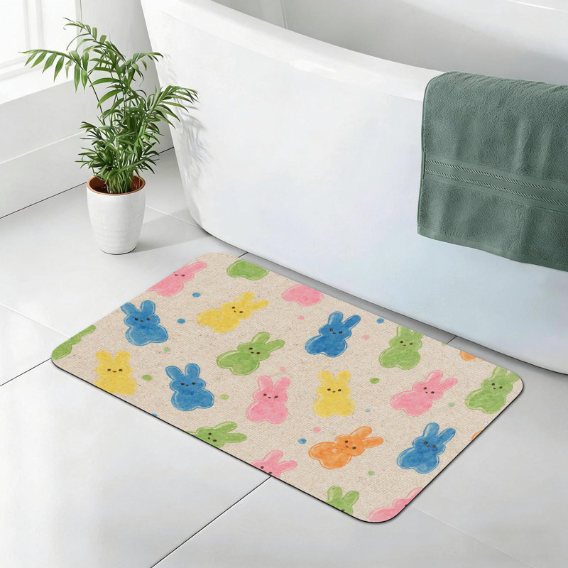 Tapis de bain coloré antidérapant 20 x 32 coloré pour la salle de bain et le vestibule