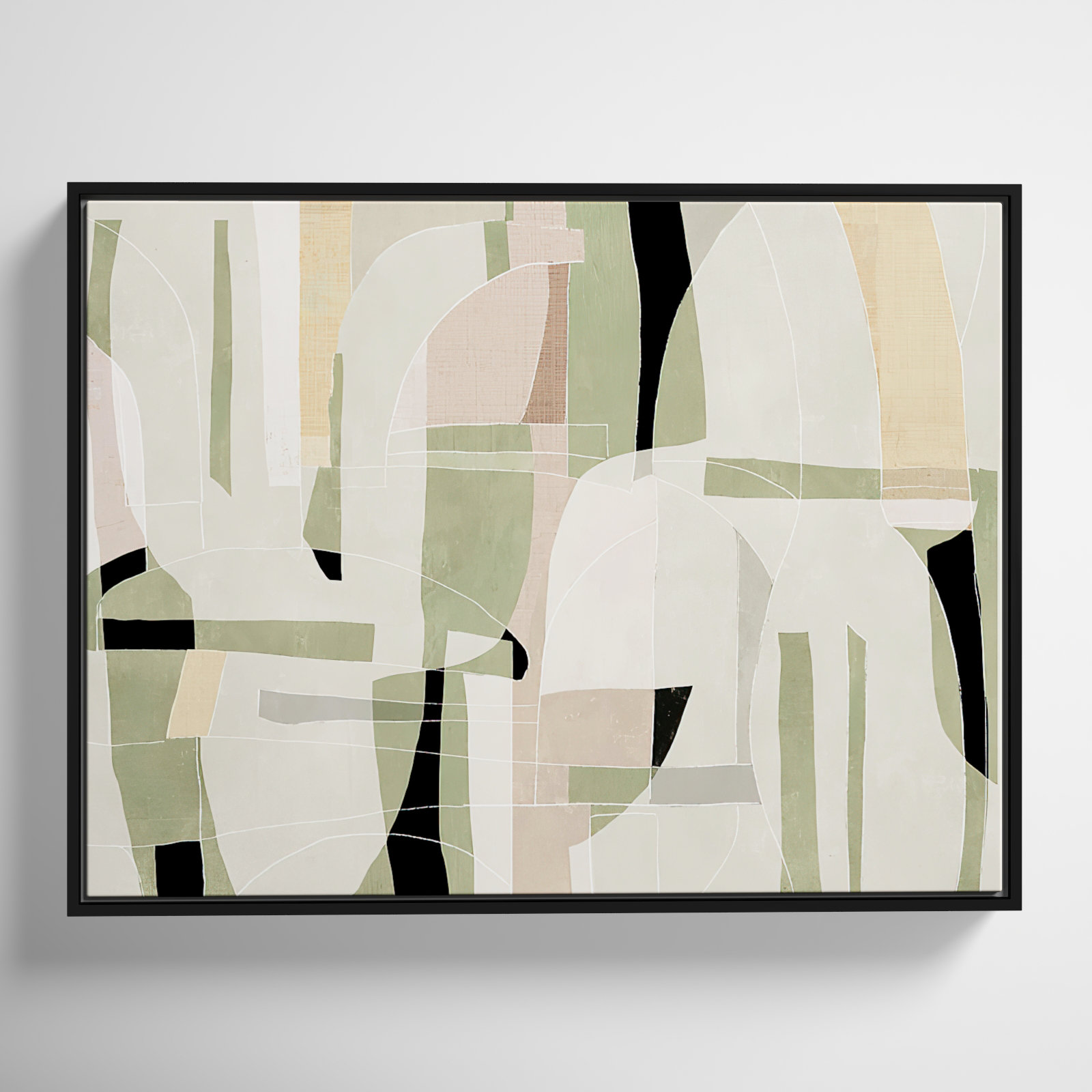 Sunny Barcelona - Floater Frame Canvas, Black, 25.5" W x 19.5" H