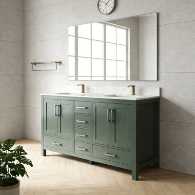 60" Bathroom Vanity with double basins Sink