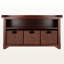 Banc de rangement 4 pièces Cyril avec 3 paniers pliables et 2 tablettes Cyril, H 21,83 po x l 39,82 po x P 13,9 po