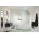 Maven 34 in. x 66.75 in. Frameless Arched Fluted Single Fixed Bath Panel