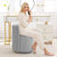 Chaise de coiffeuse pivotante en velours à 360 degrés avec rangement-1778129807