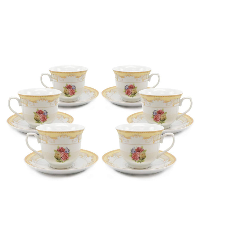 Scheffer Porcelain Teacup and Saucer, Gold