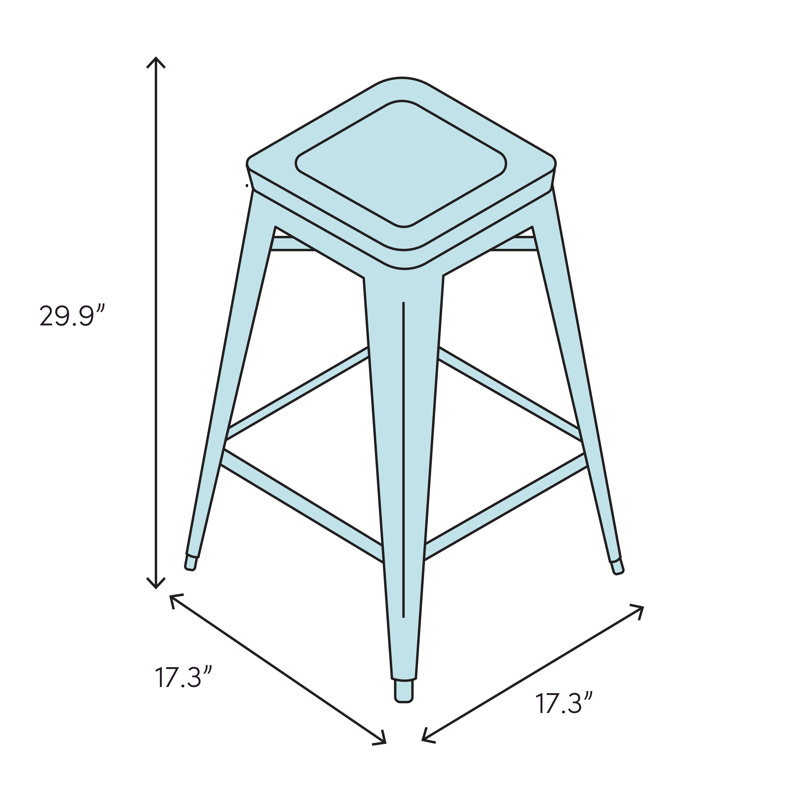 Counter Stool with Metal Frame, Natural