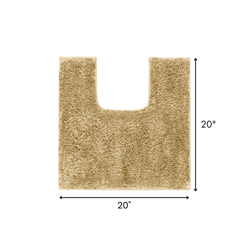 Better Trends 100% Polyester Contour Mat TPR Backing U-shaped Toilet Rug Sand, Sand